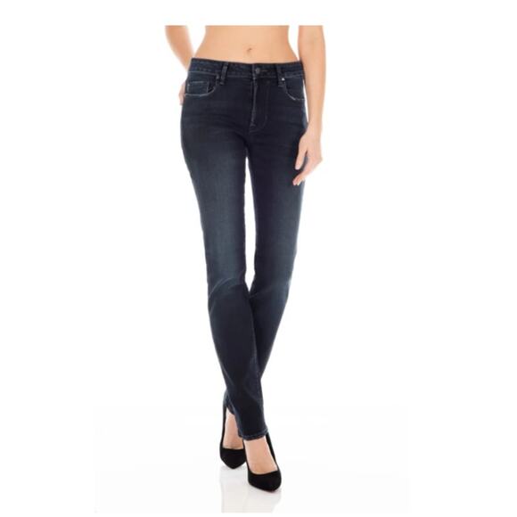 Fidelity Womens ACE Jean Mid Rise Skinny Dark Ginza Rinse Wash sz 25 x 32 - Picture 1 of 15